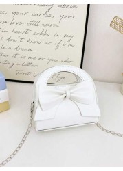 1pc Fashionable Popular Chain Bag Handbag Bow Shoulder Bag Cute Crossbody Bag With Cute Sweet Bow Decoration Handbag Pu Material Magnetic Buckle Closure Suitable For Girls Shopping Party Daily Use Put