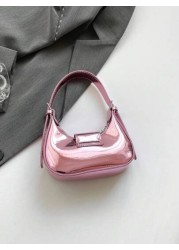 Girls Fashionable Glossy Handbag Coin Purse Butterfly Decor Small Crossbody Bag
