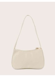 1pc Simple And Stylish Solid Color PU Shoulder Bag