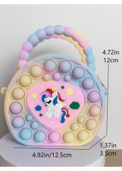 Love Design Handbag Silicone Crossbody Bag Unicorn Girl Wallet Anti Stress Waterproof Durable Small Pouch