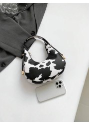 A Fashionable New Cow Print Leopard Print Zebra Print Girl Handbag Classic Cow Print Design Pu Zipper Closed Handb