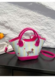 1pc Handbag Pu Open Design New Summer Style Cute Style Can Be Carried Cross Body Sufficient Capacity Versatile Comfortable Touch Highlight Personalized Can Hold Sun Umbrellas Wallets And Other Daily N