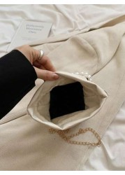 Woven Pearl Mini Handbag Fashion Chain Shoulder Crossbody Bag For Girls