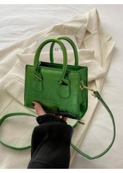 1pc Fashionable And Elegant Fashionable Design Shoulder Crossbody Solid Color Shiny Fresh Armpit Texture Chain Bag Crocodile Pattern Crossbody Bag Girl Korean Version Of Shoulder Bag Solid Color Small