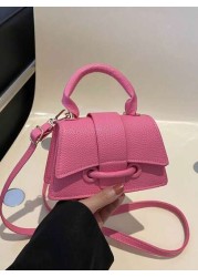 A Mini Niche Elegant Pu Material Solid Color Simple Casual And Versatile Flip Handbag Lipstick Bag That Can Be Worn On One Shoulder Across The Body Suitable For Daily Use Going Out Traveling Vacationi