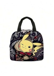 bandai 1PC Multipurpose Storage Bag 3D Printed Pet Cartoon Large Capacity Portable Lunch Bag With Work Insulation Belt And Meal Bag