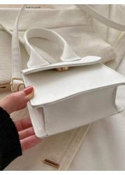 1 Pc New Model Girl s Retro Solid Color Handbag Made Of Pu Material Magnetic Opening And Closing Design Small And Light Simple And Casual A Must Have For Daily Outings
