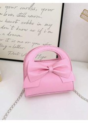 1pc Fashionable Popular Chain Bag Handbag Bow Shoulder Bag Cute Crossbody Bag With Cute Sweet Bow Decoration Handbag Pu Material Magnetic Buckle Opening And Closing Suitable For Shopping Attending Par