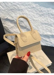 1pc Magnetic Opening And Closing Spring New Korean Cute Mini Bag Crossbody Versatile Casual Handbag Solid Color Versatile Stylish Shoulder Bag Lipstick Bag Coin Bag Suitable For All Occasions Girls Cr