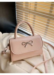 A Mini Casual Versatile Fashionable And Simple Cross Body Bag With A Diamond Shaped Bow Lipstick Suitable For Daily Use Going Out Shopping Dating Coin Purse That Can Be Worn On One Shoulder Or Across