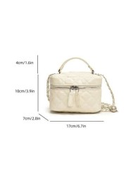 1pc Mini Rhombus Chain Strap Tote Shoulder Crossbody Bag For Girls