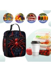 Spider Print Lunch Bag Insulated Tote Bag Portable Carry On Bag Tote Ice Bag Lunch Bag Multifunctional Lunch Box Bag For Work Travel Picnic