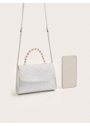 1pc Girls Fashionable Sweet Princess Mini 2 Way Handbag With Chain Strap Suitable For Daily Use Party Travel Birthday Gift