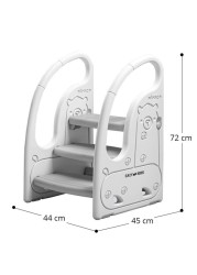 Eazy Kids 3 Step Stool - Grey