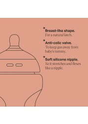 Tommee Tippee Natural Start AntiColic BPA Free Baby Bottles 9oz SlowFlow BreastLike Nipple for a Natural Latch Designed for Seamless Transitions Between Bottle and Breast Fiesta Pack of 6
