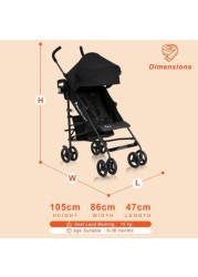 TEKNUM Eco Lite 2 Stroller with Cup holder - Black