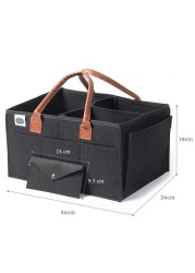 Little Story Diaper Caddy + Pouch - Medium - Black