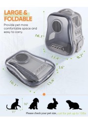 Vsell24 Cat Backpack Carrier Transparent Space Capsule Backpack For Traveling, Camping And Hiking For Cats Kittens And Puppies 40X33.5X24Cm