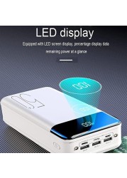 باور بانك 50000 مللي أمبير شحن سريع مع شاشة LED، شاحن محمول عالي السعة، 3 مخارج USB ومصباح يدوي، متوافق مع iPhone وSamsung وXiaomi وHuawei والأجهزة اللوحية والمزيد