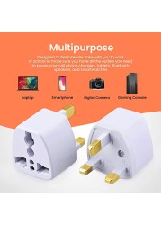 Universal Power Plug for UAE/KSA/UK/HK, 3 Pin Travel Adapter, Power Converter Socket for US/AU/JP/CN - (Pack of 1)