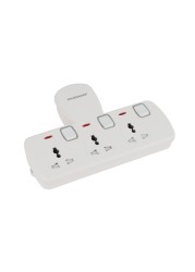Olsenmark 3 way Universal Wall Socket with Individual Switches- OMES1859D/ Equipped with PP Fire Proof Housing, Copper Parts, and Child Safety Shutter/ Ideal for Home, Office