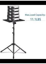 Radiotronics Projector Stand,Laptop Tripod Stand Adjustable Height up to 47.2 Inch with Gooseneck Phone Holder, Portable for Outdoor Movies-Detachable Computer DJ Racks Holder Mount