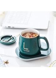 FITTO Coffee Mug Warmer with Mug, Electric Mug Warmer for Desk with Auto Shut-Off – Perfect for Keeping Coffee, Tea, Milk Warm, Compact Design, Includes Cup & Spoon – Ideal Gift for Home & Office