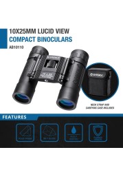 BARSKA Lucid View 10x25 Compact Binoculars Blue Lens