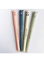 bouti1583 4 Pcsset Kawaii Pig Bear Cat Mouse Erasable Gel Pen School Office Supplies Stationery Gift 035mm Black Ink Black Ink Color