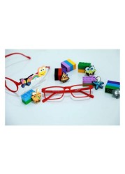 TOM OLIVER JUNIOR Blue Light Blocking Computer Screen Glasses - Anti Blue Light, Protection Eyewear for Children from Digital Screen Time for Boy&#39;s &amp; Girl&#39;s Age 5 - 12 (Rectangle, Red)
