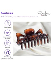 Parcelona French Classic Jumbo Large 5 12 Celluloid Acetate No Slip Grip Jaw Hair Claw Clip Strong Hold Durable Styling Volume Women Hair Accessories Made in France Tortoise Shell Brown