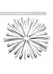 40 Pcs Metal Duck Billed Hair Clips for Styling SectioningSilver for Women Long Hair Alligator Curl Clips for Hair RollerSalonBows DIY with Case