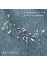 JAKAWIN Bride Crystal Wedding Hair Vine Rhinestone Hair Piece Bridal Headpiece Silver Hair Accessories for Women and Girls HV121