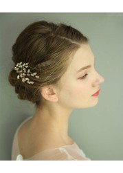 fxmimior Wedding Comb Crystal Leaf Hair Comb Bridal Headpiece for Women Silver 10 cm 65 cm 1 Count