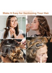 Hair Clips for Women Styling 44Pcs Metal Duck Billed Pin Curl Clips Hair Pins Salon Makeup Hair Dyeing Silver Black