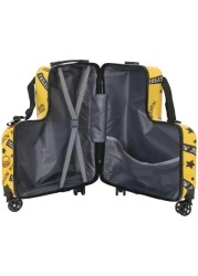 Kids Ride-On Travel Suitcase with Wheels - Spinner Carry-On Trolley Case with Password Lock, Universal Wheels for Ages 1-6