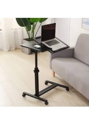 Portable Adjustable Tray Table Laptop Desk Computer Table Height Adjustable Portable Laptop Desk Rotate Laptop Bed Table Can Be Lifted Standing Desk Folding Computer Dinner Coffee Table Cart