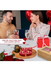 Jinou Valentine&#39;s day gift &ndash; Heart Shape Candles Encased in Premium Quality Bamboo box &ndash; Gift for Wife, Husband, Boyfriend and Girlfriend