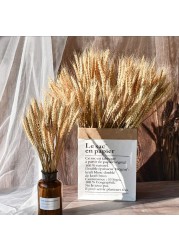 100 Stems Dried Wheat Stalks Dried Natural Ear of Wheat Grain Flowers for Home Dining Table Flower Arrangement Art Wedding Decoration