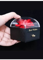 Generic Eternal Rose Gift Box, Handmade Fresh Preserved Rose Gift For Her On Birthday,Christmas,Mother&#39;s Day,Valentine&#39;s Day (Red) (Necklace Not Included)