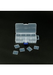 25Pack Small Plastic Storage Box Case Container Snackle Box with 8 Grid Dividers 245 x 52 x 97 for Beads Tackle Box Fishing Hooks Bobs Buttons Jewelry Grid Size 125 x 12 Party Favors