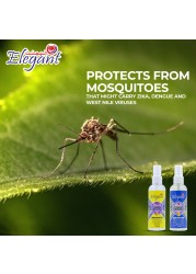 Elegant Mosquito &amp; Tick Repellant Spray &ndash; 100ML &ndash; Pack of 2 &ndash; Soothing LAVENDER &ndash; Deet FREE &ndash; Tick, Insect &amp; Mosquito Repellant, 8H Protection, Protect &amp; Shield Spray DEET-FREE Spray SAFE for Kids*