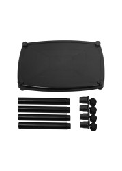 Esqube Delta Plastic Glossy Trolley Table (Black)