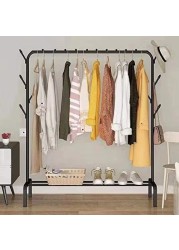 Showay Cloth Rack Cloth Stand Clothes Hanger Stand Clothes Clothes Hanger Dryer Rail With 8Pcs Branch Hook Bottom Storage 110cm Length Large Space For Shoes Clothes Jacket Umbrella Hats Scarf Handbags