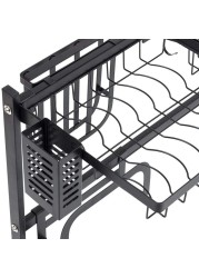 Generic Dish Drying Display Rack Stand Shelf Shelves, Draining Rack Sink Organizer With Utensil Holder Hooks For Kitchen Counter Storage Organizer For Dishes, Utensil
