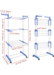 
GStorm Folding 3 Tier Clothes Drying Rack Rolling Blue