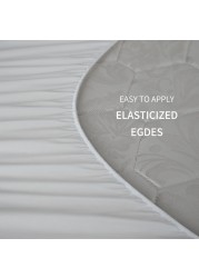 Tencel Waterproof Mattress Protector Double Bed Size 150x200cm High Absorption Tencel+TPU Pad Cover for Pets Kids Adults Deep Pocket Style 100% Waterproof Tencel Jersey Mattress Protector Double White