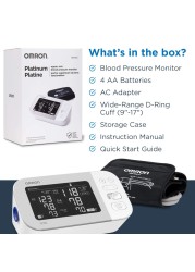 OMRON Platinum Blood Pressure Monitor Upper Arm Cuff Digital Bluetooth Blood Pressure Machine Stores Up To 200 Readings for Two Users 100 readings each