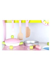 مجموعة أواني الطهي الخشبية الجديدة من Play Kitchen للأطفال - مجموعة ألعاب طبخ واقعية للأطفال، تتضمن أواني الطهي والمقالي وأدوات الطهي،