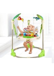 كرسي هزاز تفاعلي للأطفال من Rainforest Jumperoo مزود بمركز اكتشاف وأضواء وأصوات